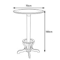 Mesa Bar Redonda com Suporte para Pés Madeira Maciça Adan - 5