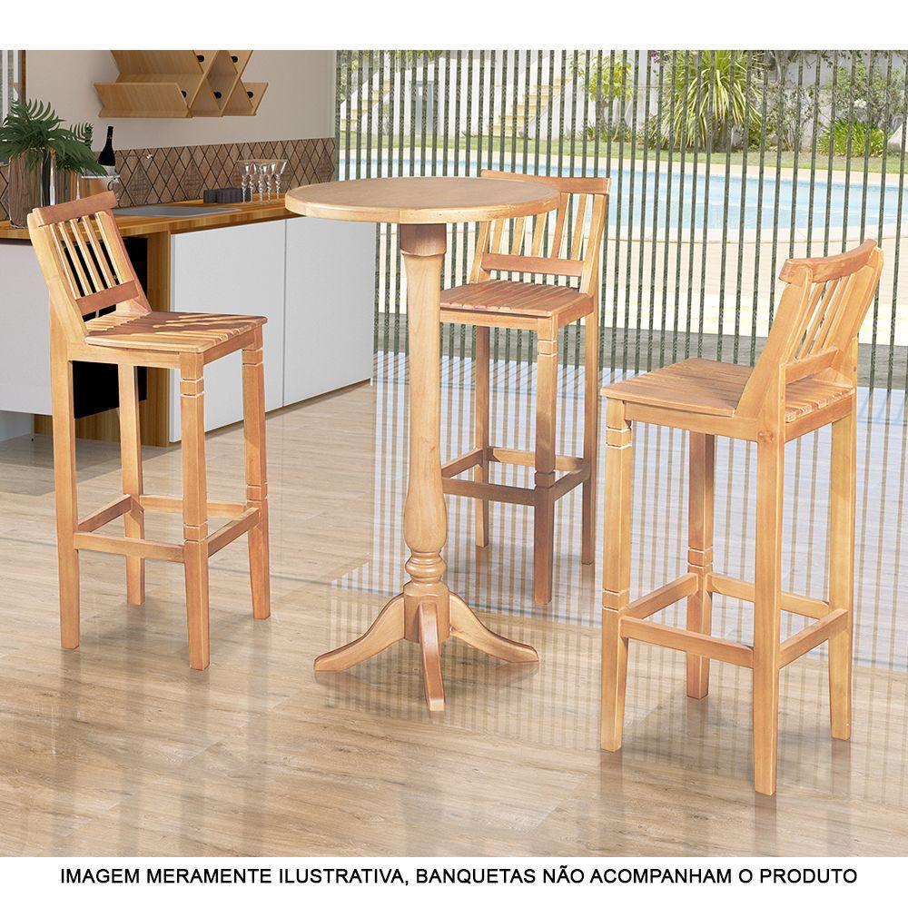 Mesa Bistro Redonda Rústica - Natural - Bege - 3