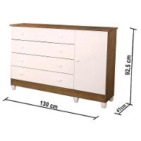 Quarto De Bebê Taís Berço 3 Em 1 Gabrielle Cômoda Branco - 2