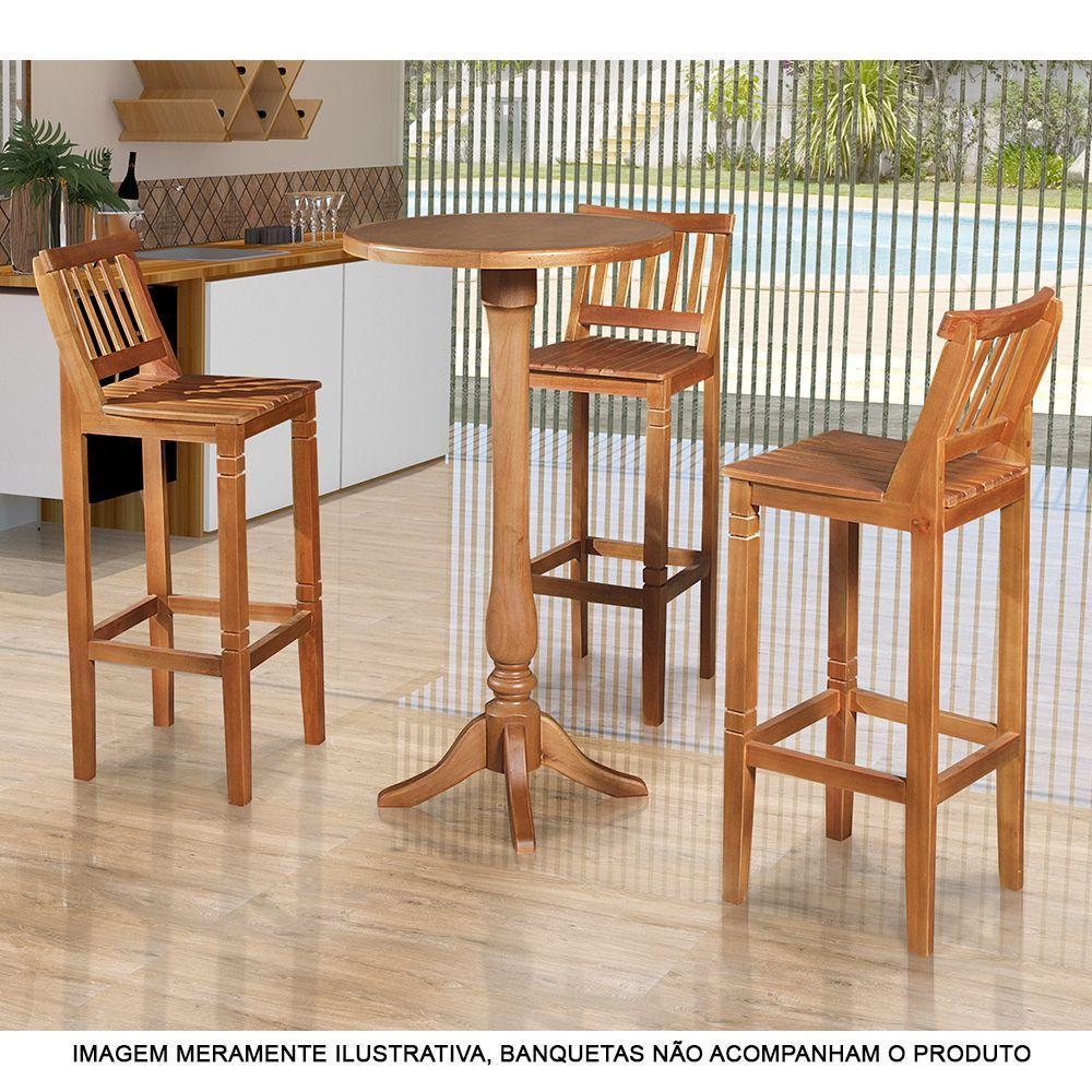 Mesa Bistro Redonda Rústica - Castanho - Marrom - 3