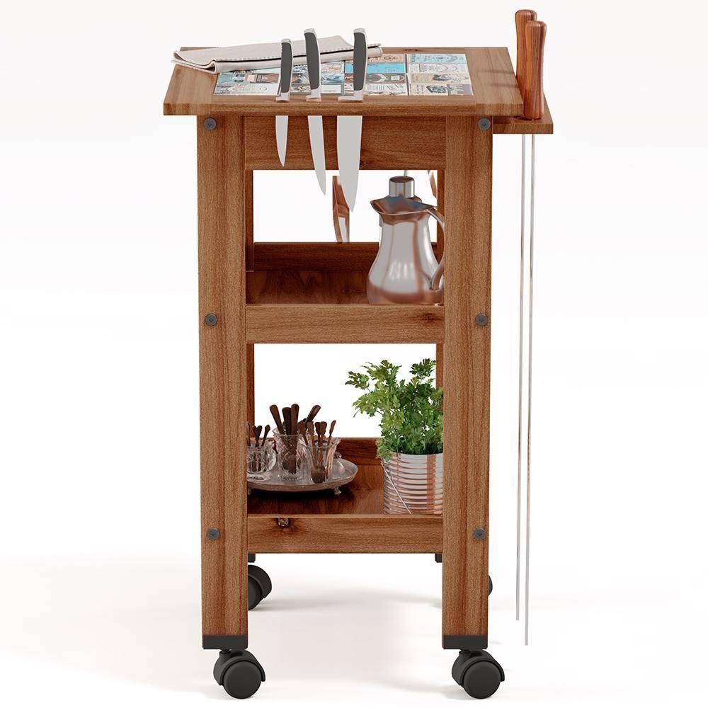 Kit 2 Carrinhos De Churrasco Bistrô Churrasqueira Imbuia - 2