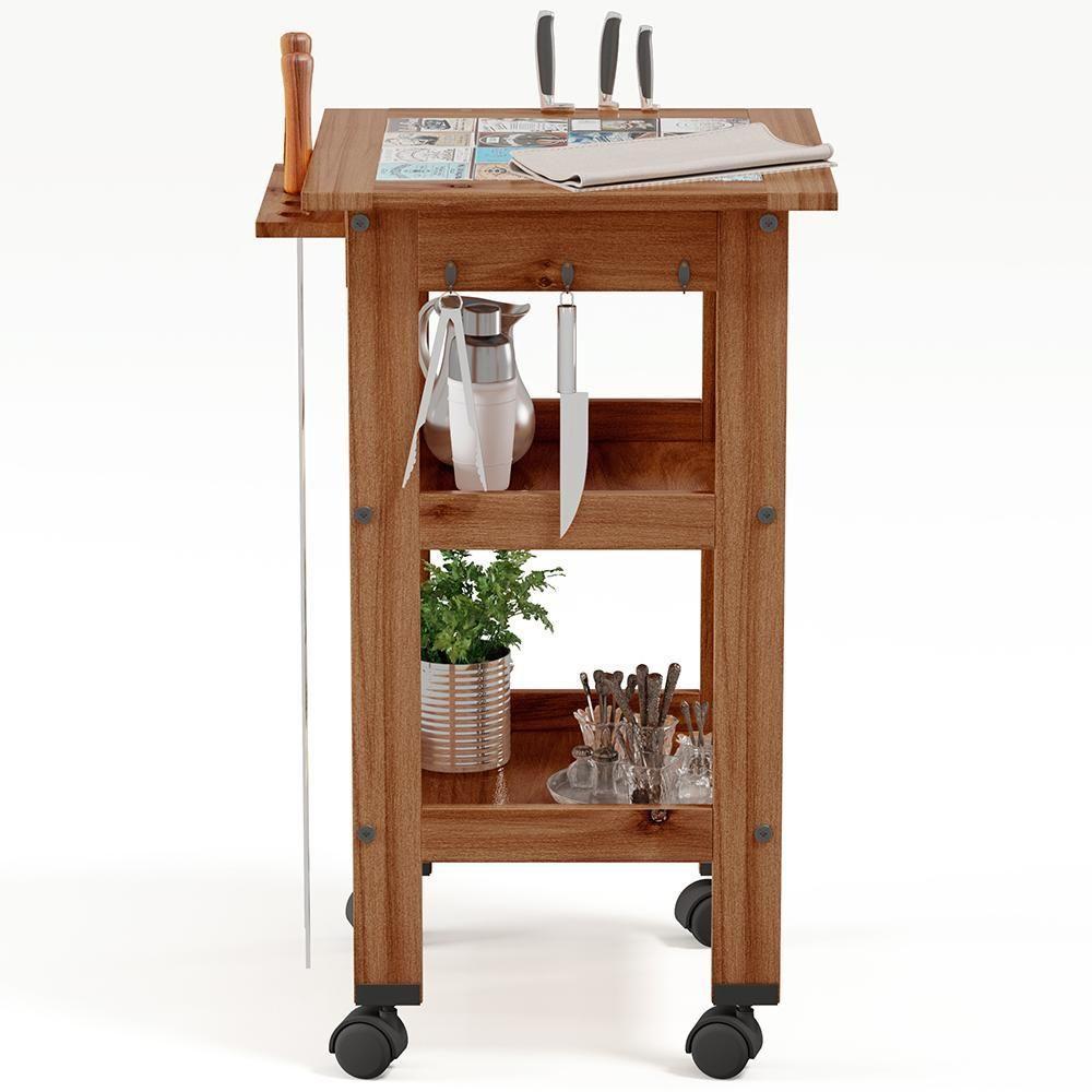 Kit 2 Carrinhos De Churrasco Bistrô Churrasqueira Imbuia - 3