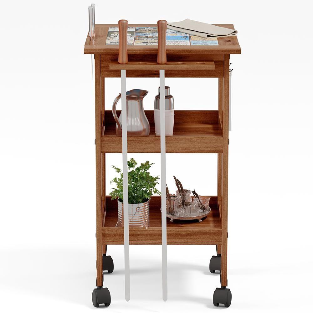 Kit 2 Carrinhos De Churrasco Bistrô Churrasqueira Imbuia - 4