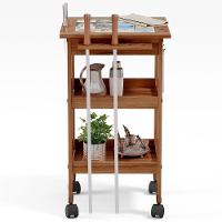 Kit 2 Carrinhos De Churrasco Bistrô Churrasqueira Imbuia