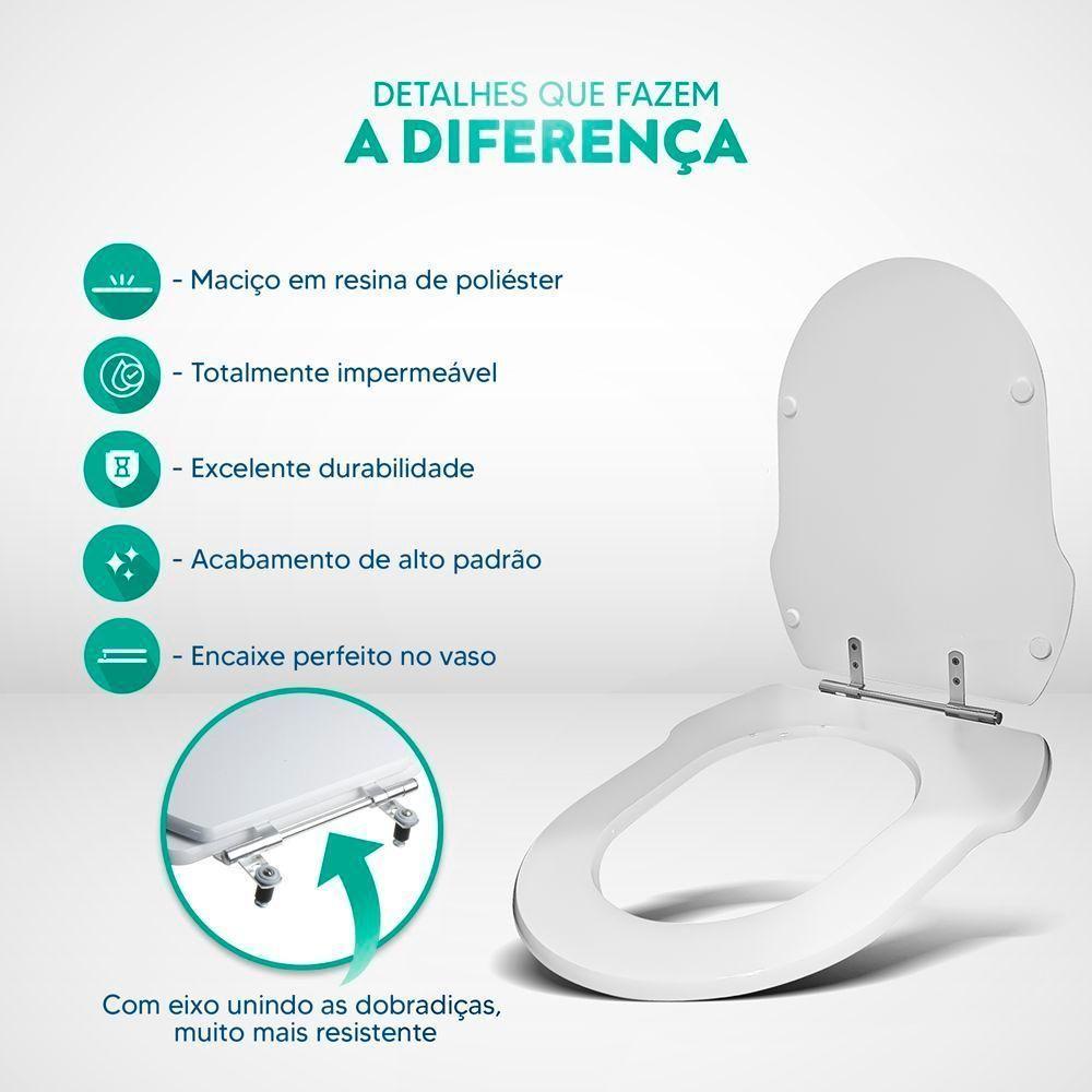 Tampa De Vaso Poliester Hampton Bege Claro Para Bacia 6Lpf - 2