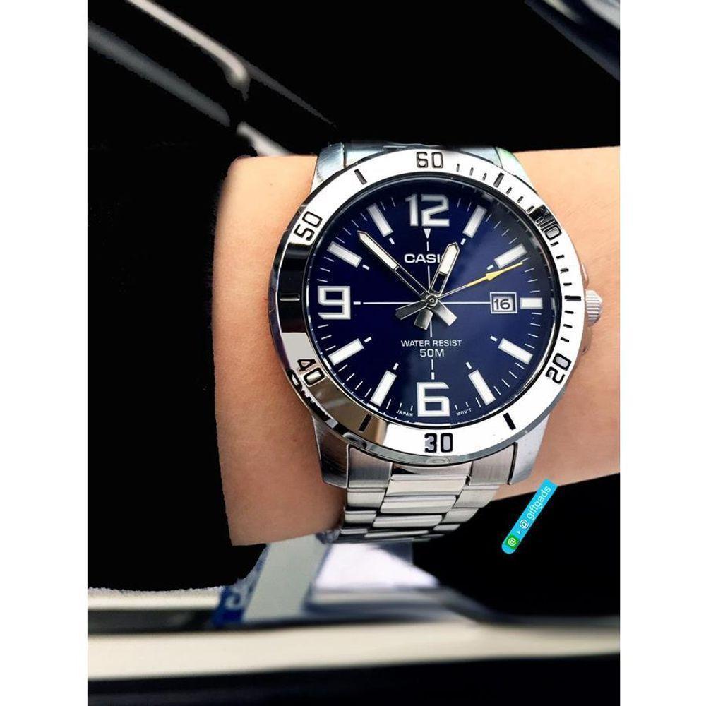 Relógio Casio Masculino Ref: Mtp-vd01d-2bvudf Casual Prateado - 3