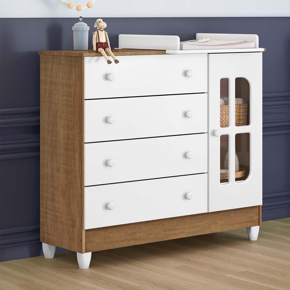 Quarto De Bebê Gabrielle Berço 3 Em 1 Cômoda Branco - 4