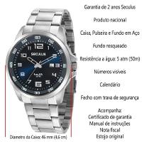Relógio Seculus Masculino Ref: 44011g0svna1 Casual Prateado - 2