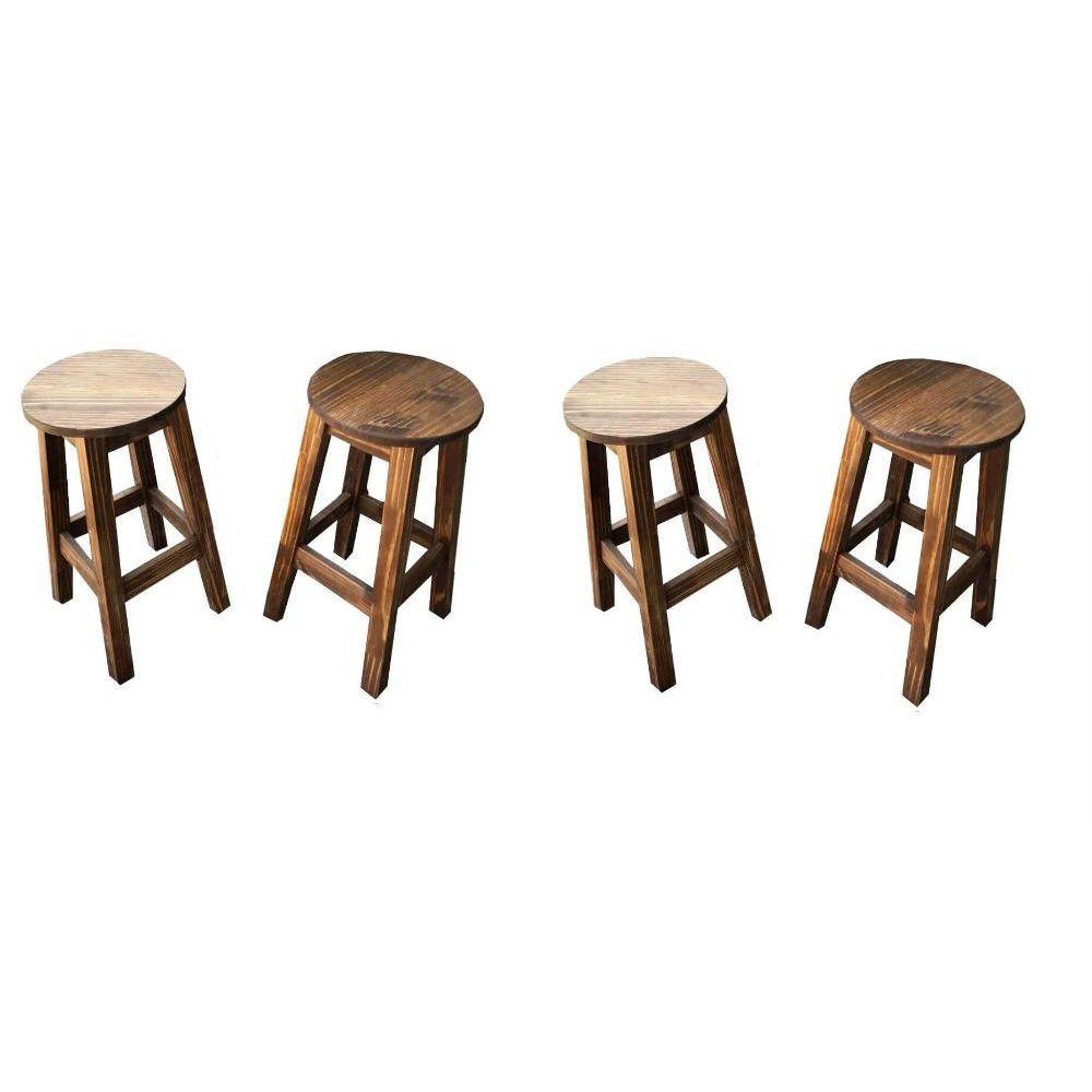 Jogo de Mesa Bistrô com 4 Banquetas de Madeira Maciça Moveis Neppel - 2