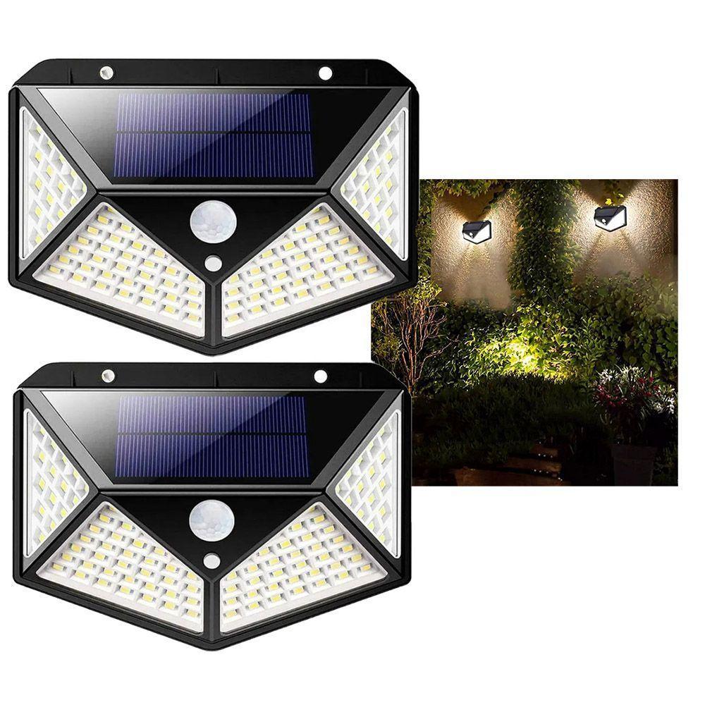 Luminaria Solar Sensor Detecta Presença 100 Led 3 Funçoes - 1
