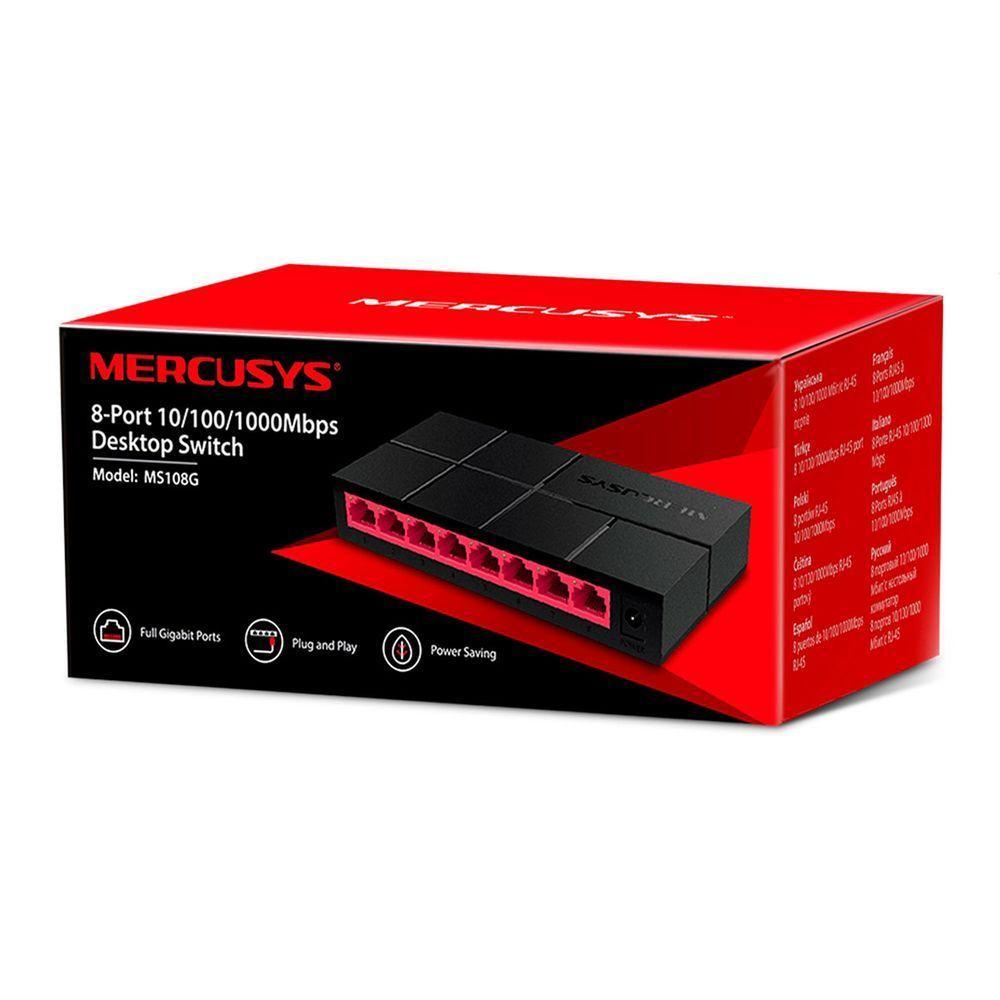 Switch Mercusys Ms108g Gigabit De 8 Portas 10/100/1000 Mbps - 3