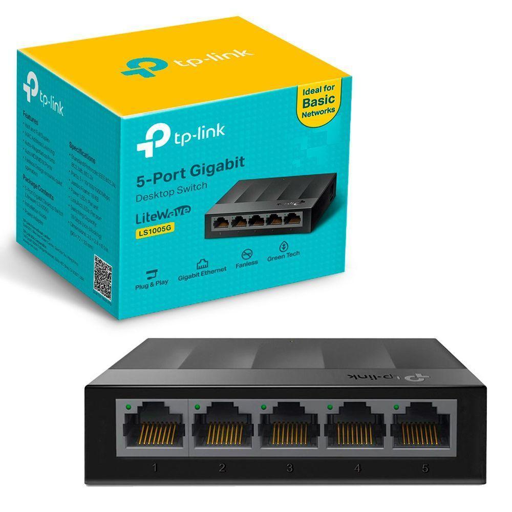 Switch Gigabit Tp-Link Litewave 5 Portas 10/100/1000 Preto - 1