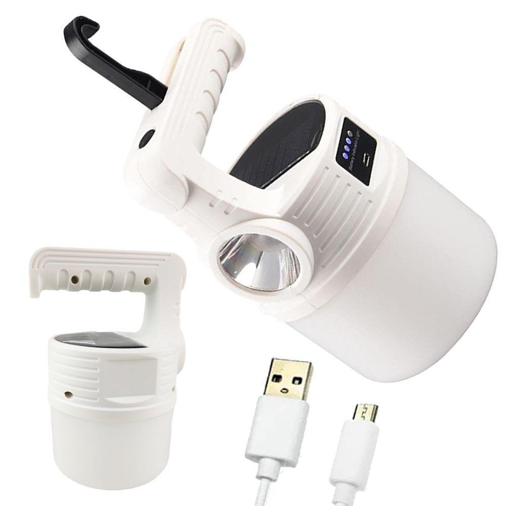 Luminaria Solar Lanterna 2 Em 1 Duplo Led Gancho Pendurar - 1