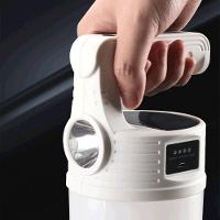 Luminaria Solar Lanterna 2 Em 1 Duplo Led Gancho Pendurar - 8