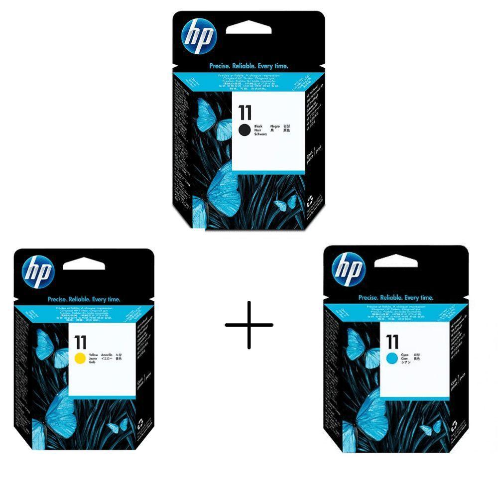 Cabeça De Impressão Hp 11 Kit C4810a / C4811a / C4813a - Preto Azul E Amarelo - 3 Cores - 1