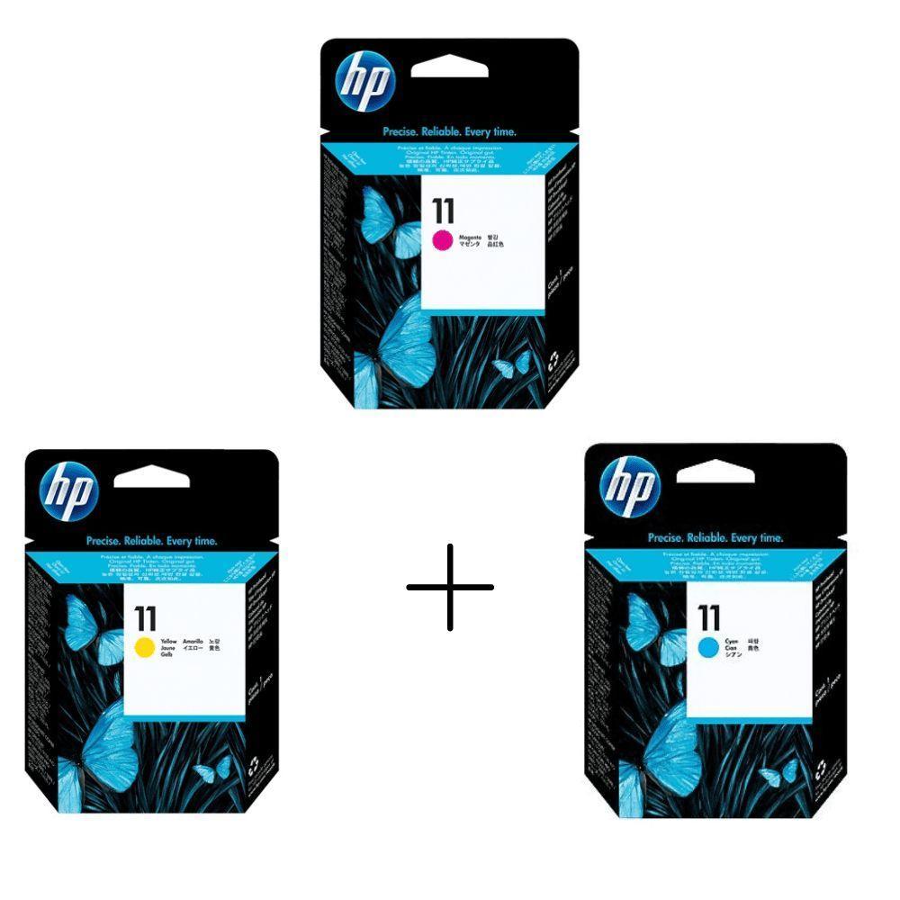 Cabeça De Impressão Hp 11 Kit C4812a / C4811a / C4813a - Magenta Azul E Amarelo - 3 Cores - 1