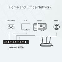 Switch 08 Portas Tp-Link Ls108G Gigabit 10/100/1000Mbps - 3