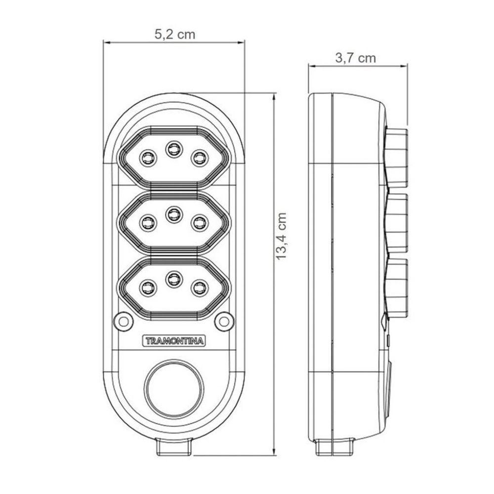 Extensão Múltipla 3 Tomadas 2p+t 10 A 250 V Tramontina 1,5 M Tramontina - 3