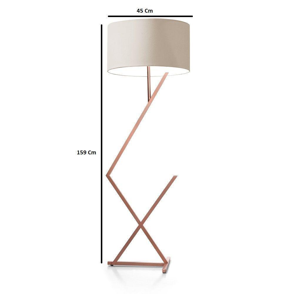 Abajur De Chão Luminária Decore Cúpula Cilíndrica E Pés De Ferro Bali - 2