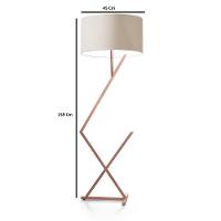 Abajur De Chão Luminária Decore Cúpula Cilíndrica E Pés De Ferro Bali