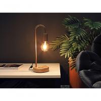 Luminária De Mesa Taschibra Flam Metal/madeira E27 Bivolt Cobre - 2