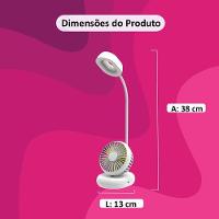 Luminaria Ventilador Flexivel 2 Em 1 Led Abajur Mesa Sem Fio - 2
