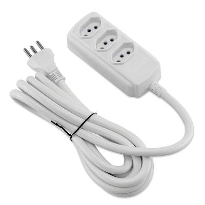 Extensão Elétrica Tripolar Forceline, Bivolt, 3m, 3 Tomadas, Branco - 0180200334