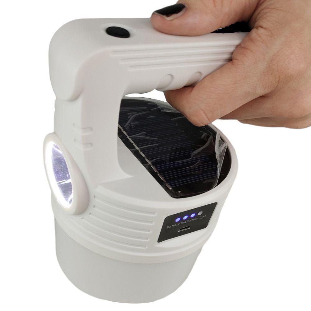Luminaria Solar Externa Lanterna Duplo Led 2 Em 1 Camping - 1