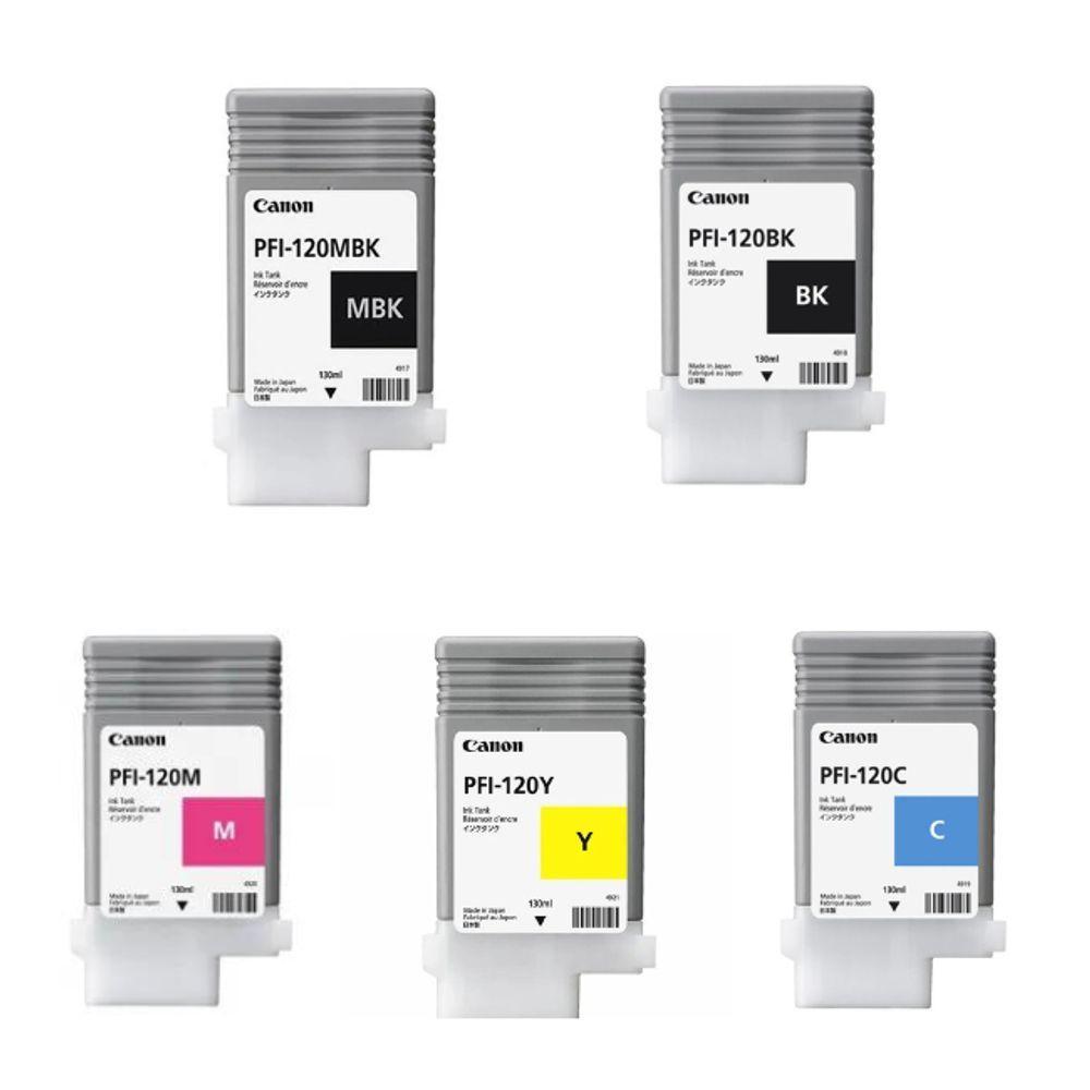Cartucho De Tinta Canon Plotter Pfi120 Kit 5 Cores - 1