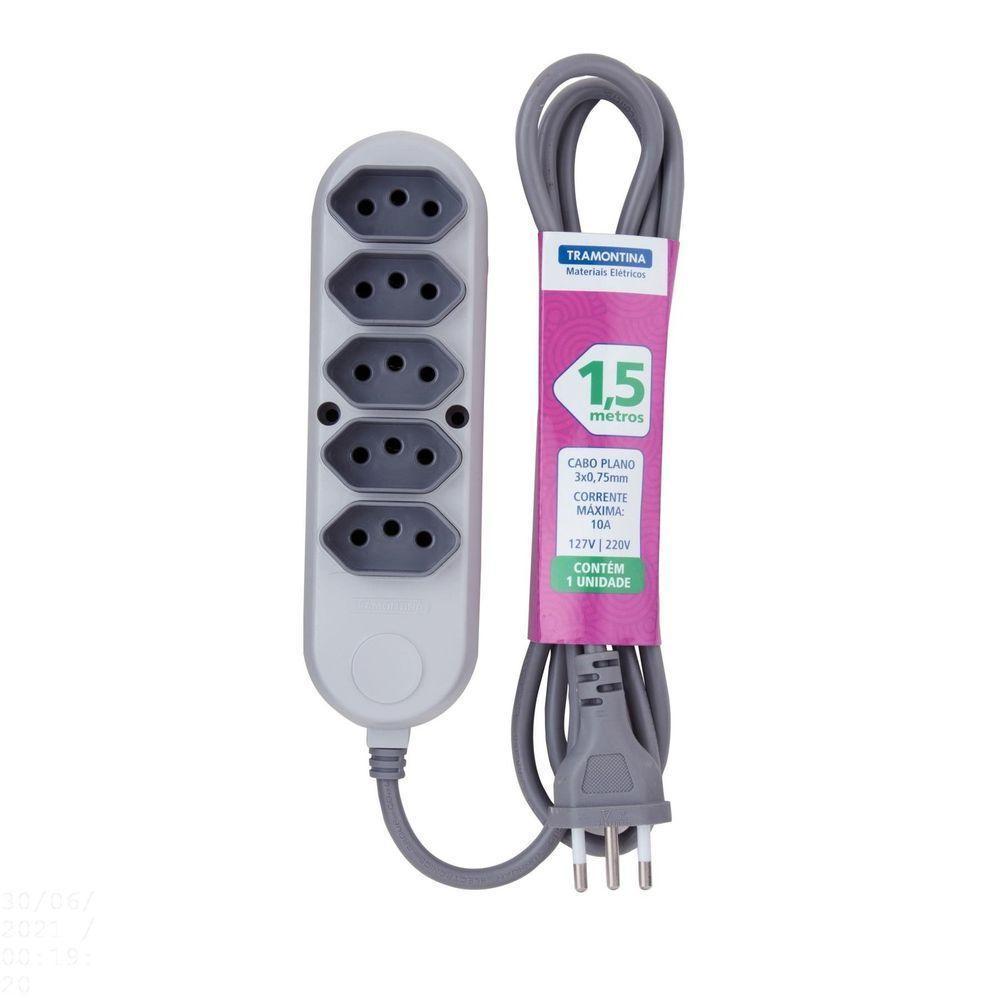 Extensão Múltipla 5 Tomadas 2p+t 10 A 250 V Tramontina 1,5 M Tramontina - 1