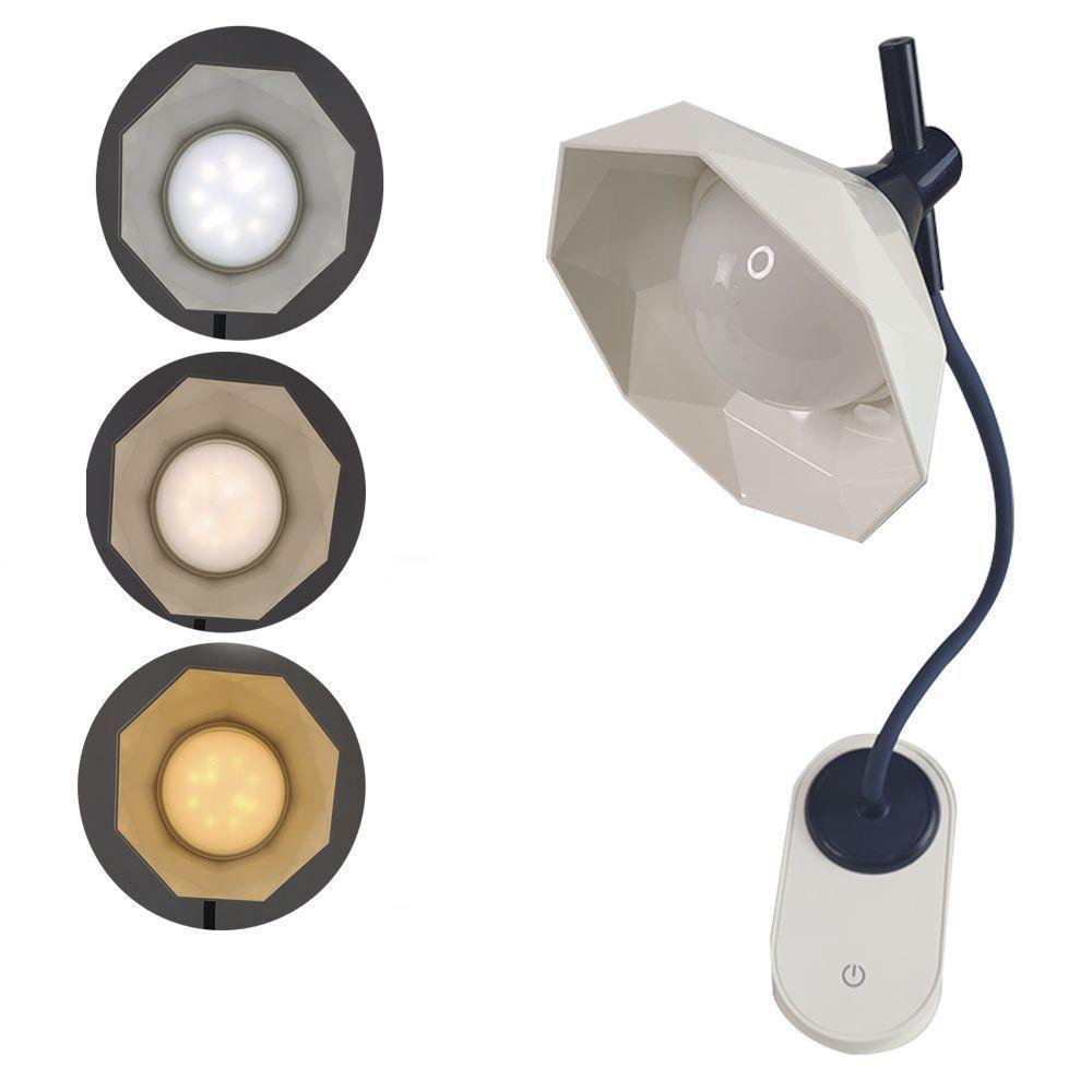 Luminaria De Mesa Com Garra Led Touch Articulavel 3 Cores - 1