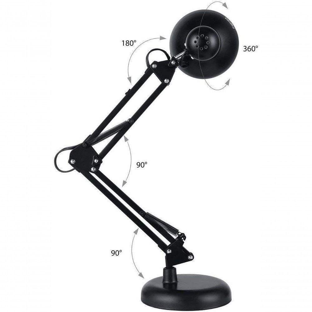 Luminaria Robo Articulada De Mesa Com Base Garra Computador Home Office G Preto - 3