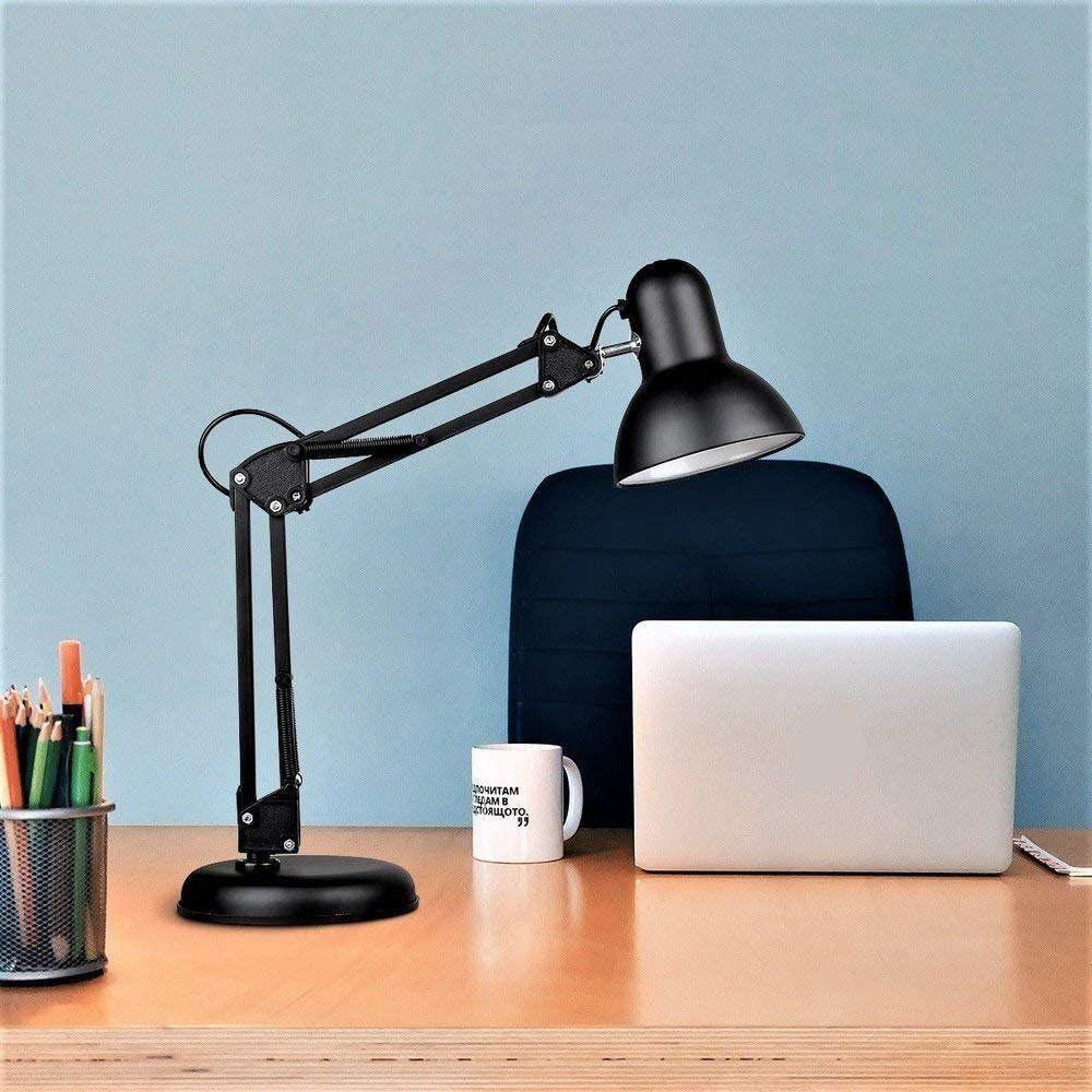 Luminaria Robo Articulada De Mesa Com Base Garra Computador Home Office G Preto - 4