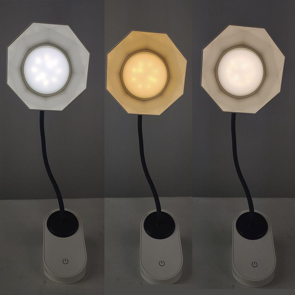 Luminaria De Mesa Com Garra Touch Articulavel Led 3 Cores - 3