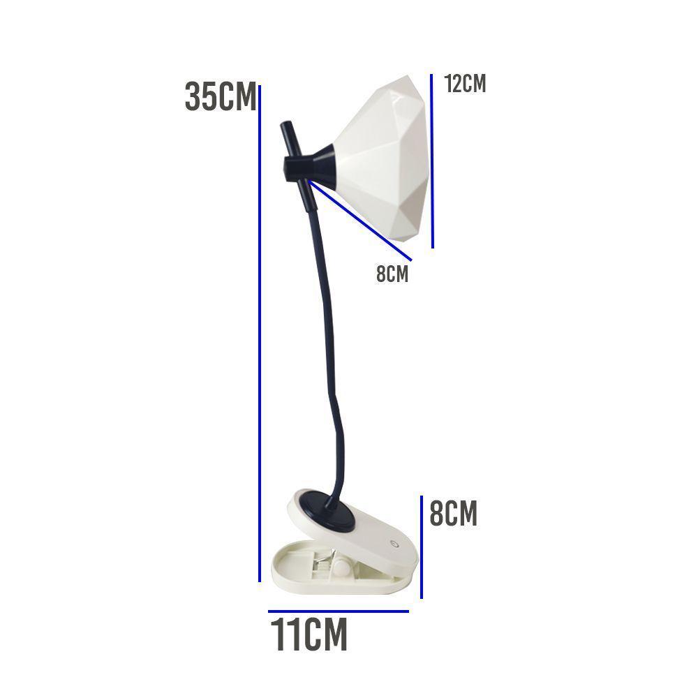 Luminaria De Mesa Com Garra Touch Articulavel Led 3 Cores - 4