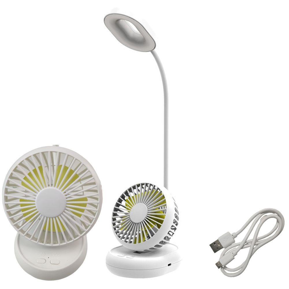 Luminária Com Ventilador Flexível 2 Em 1 Led Abajur De Mesa - 1