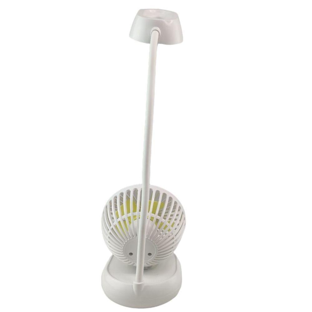 Luminária Com Ventilador Flexível 2 Em 1 Led Abajur De Mesa - 2