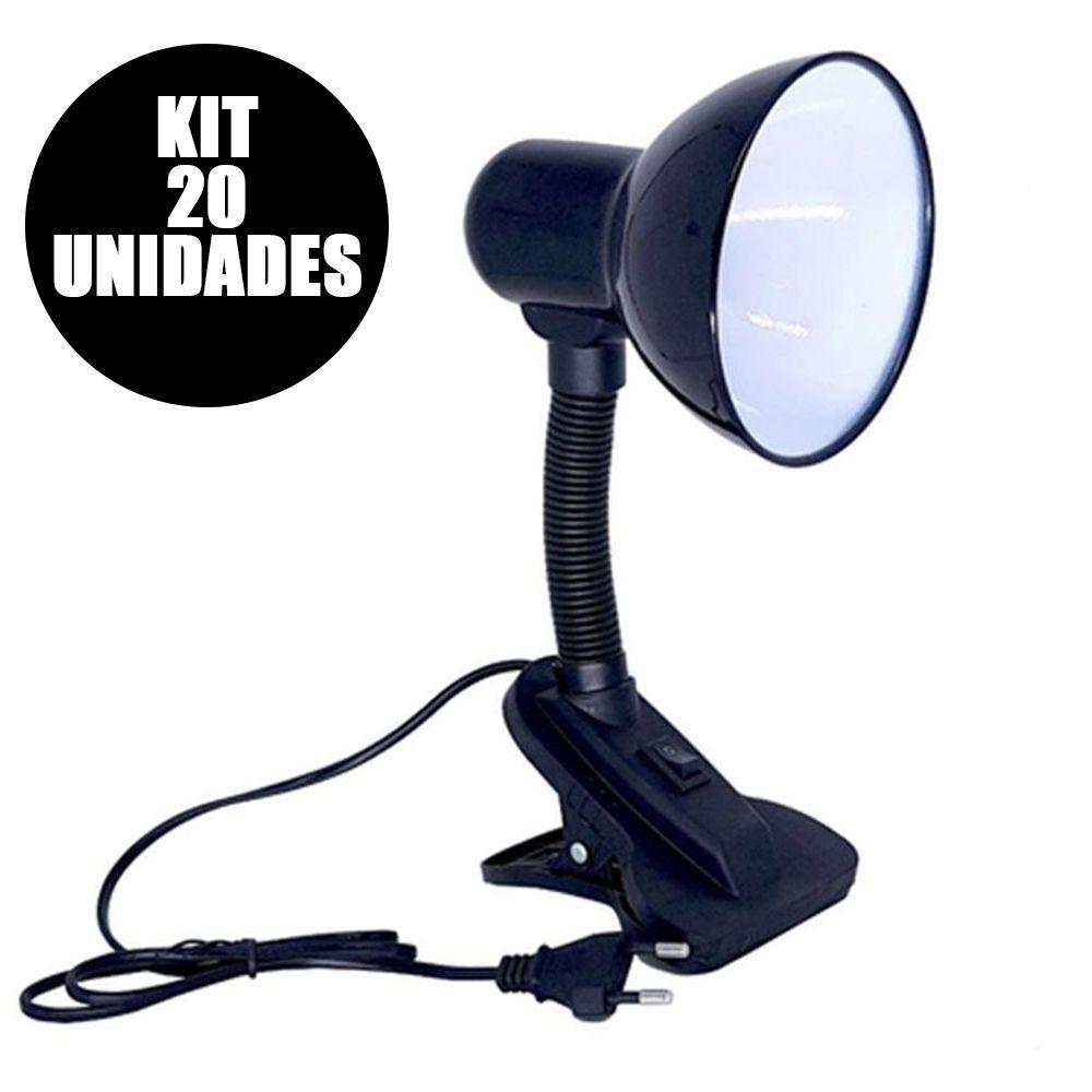 Luminaria De Mesa Articulavel 20 Uni Garra Luz Abajur Bivolt - 8