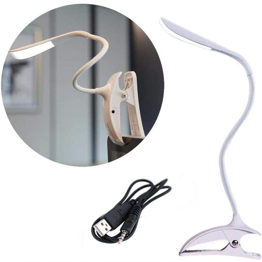 Luminária De Mesa Sem Fio Touch Screen 18 Leds Com Garra - 2