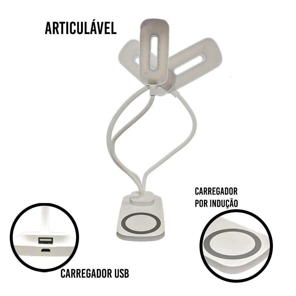 Luminaria De Mesa Led Carregamento Sem Fio 3 Cores - 4