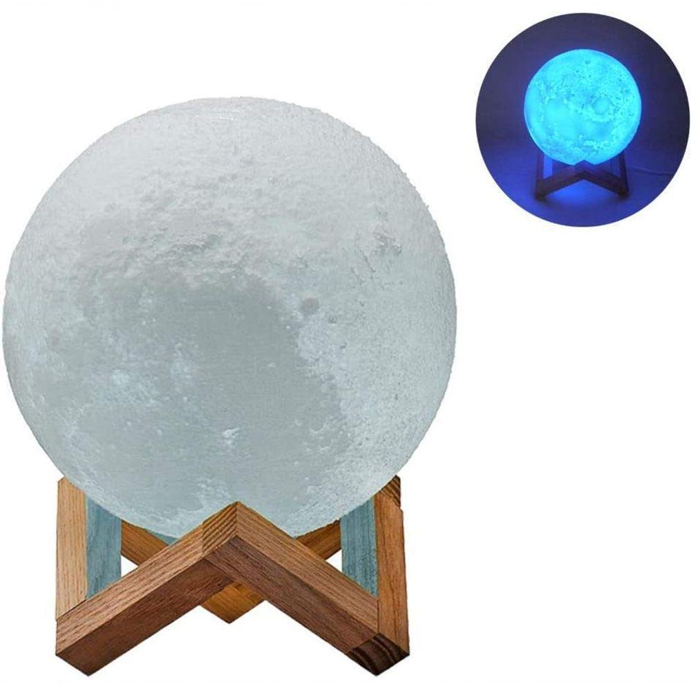 Luminaria 3d Touch Lua Cheia Abajur Led Decoracao Usb Rgb C/ Controle - 6