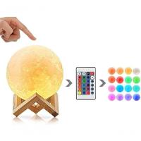 Luminaria 3d Touch Lua Cheia Abajur Led Decoracao Usb Rgb C/ Controle