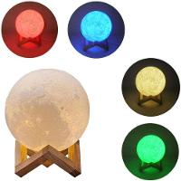 Luminaria 3d Touch Lua Cheia Abajur Led Decoracao Usb Rgb C/ Controle - 5