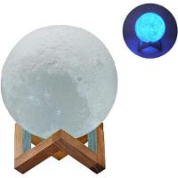 Luminaria 3d Touch Lua Cheia Abajur Led Decoracao Usb Rgb C/ Controle - 6