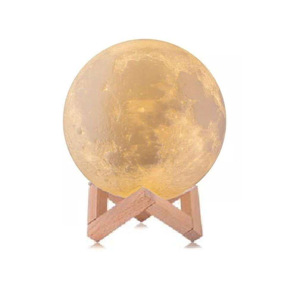 Luminária Abajur Lua Cheia 3d Led Com Suporte 12cm Sem Fio - 1