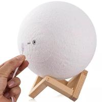Luminária Lua 3d Muda Cor Suporte Madeira C/ Controle Remoto Lua C/ Controle - 4