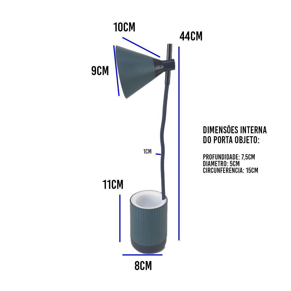 Luminaria De Mesa Led Porta Objetos Articulada Abajur 3 Cor - 5