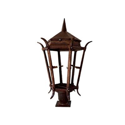 Luminária Palha Para Coluna 75cm Ferro Fundido Pronto Artes