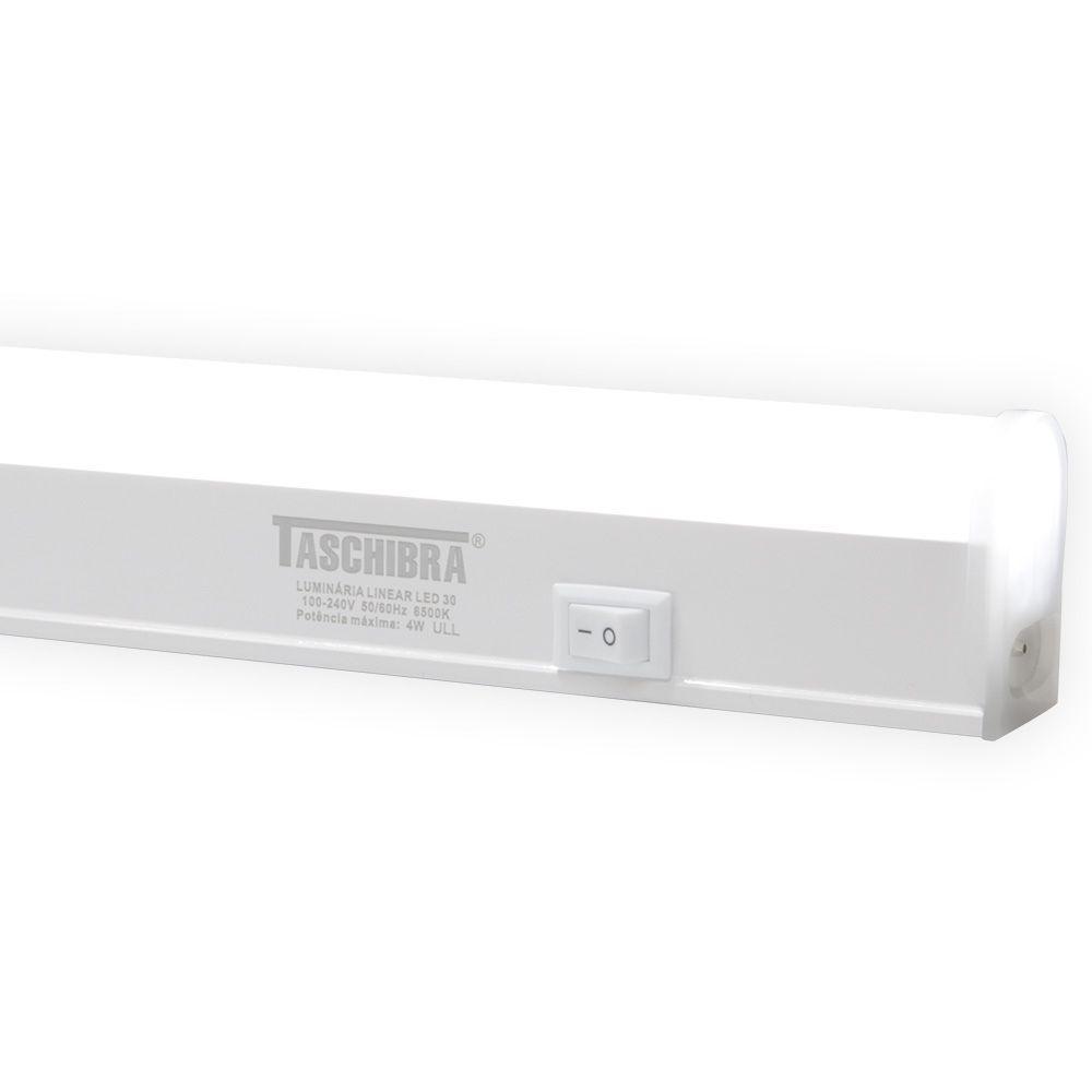 Luminária Led Taschibra Linear Com Interruptor 30cm Bivolt 6500k Luz Fria - 1