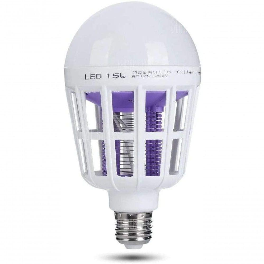 Lâmpada Led Com Mata Mosquito Insetos Elétrico 15W - 1
